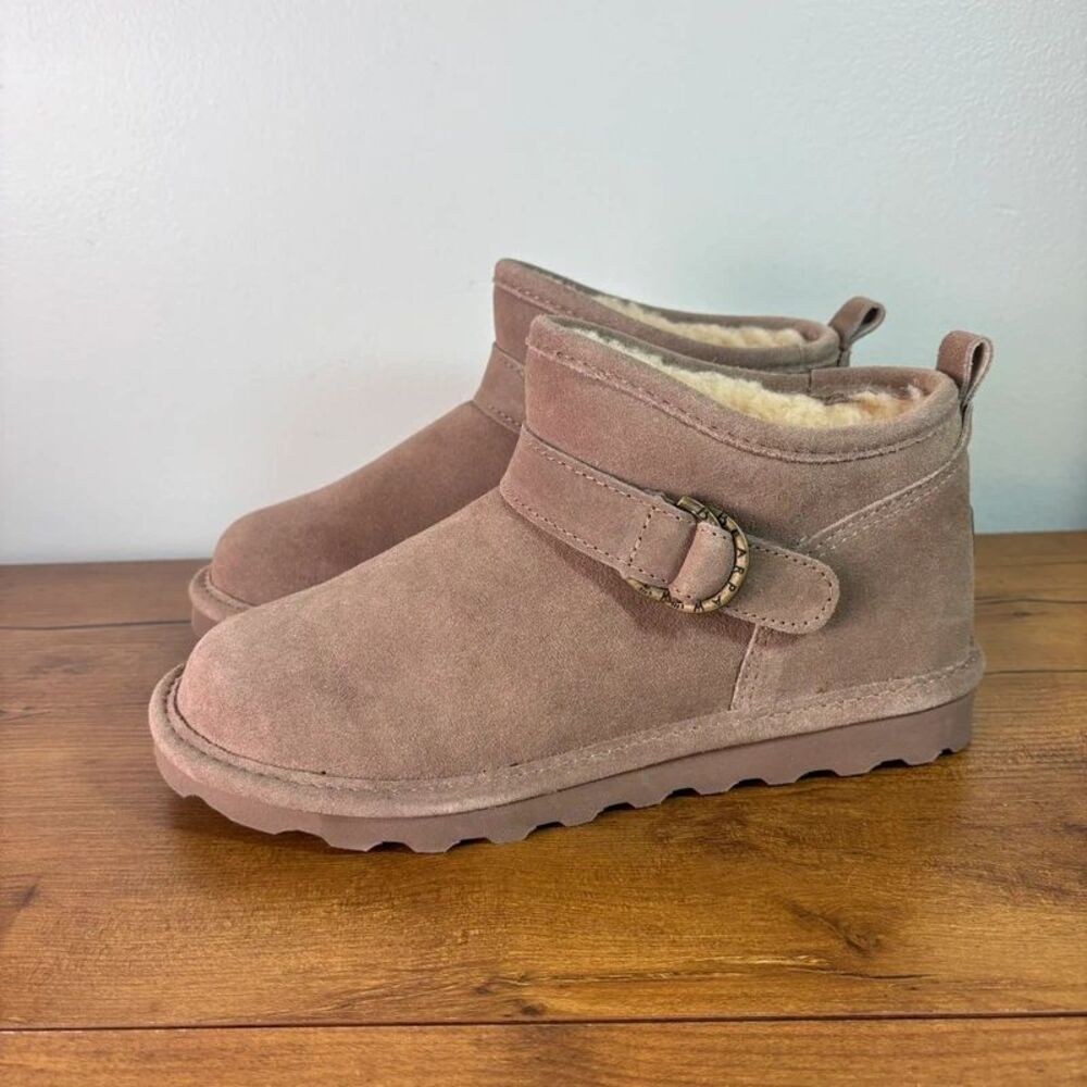 Bearpaw Suede Micro Boot with NeverWet Technology Taupe US 9 EUR 40
